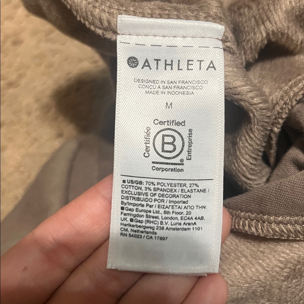 Athleta Cozy Karma‎ Zip Pants Plush Interior Pyrite Medium - Picture 9 of 9